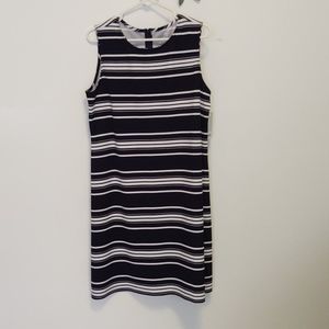 Navy and white stripped sleeveless dress